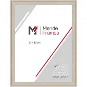MendeFrames Holzrahmen Massivholz Kunstglas 30x60 cm creme H120