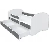 BDW , Kinderbett Jugendbett mit Schublade & Matratze, Grau, 160x80