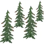 Nikcorp Weihnachtsdekoration Metall Weihnachtsbäume hängen 4pcs grün