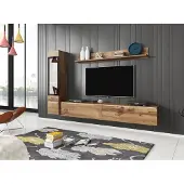 Minio , Wohnwand "VEVE 1", 3-Teilig, Wohnzimmer, hängend, stehend, Wotan Eiche