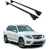 Omtec Dachquerträger für Mercedes GLK X204, Baujahr 2008-2015, in schwarzem Metall