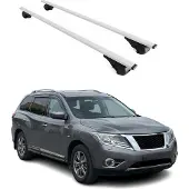 Omtec Dachquerträger für Nissan Pathfinder R52, Baujahr 2013-2021, Farbe: Silber