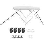 SucceBuy Bimini Top Bootsverdeck 3-Bogen 216-229 cm, hellgrau