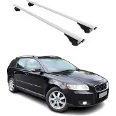 Omtec Dachquerträger für Volvo V50, Baujahre 2004-2012, Farbe: Silber