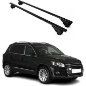 Omtec Dachquerträger für VW Tiguan, Baujahr 2007-2016, aus schwarzem Metall
