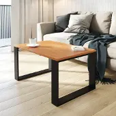 AKKE Erle Couchtisch mit schwarzen Beinen LxBxH: 80x50x45 cm