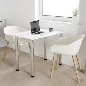 AKKE Weiss Küchentisch mit chrom beine LxBxH: 100x50x74 cm