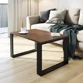 AKKE Walnuss Couchtisch mit schwarzen Beinen LxBxH: 110x65x45 cm