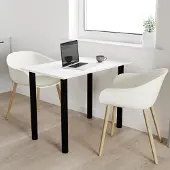 AKKE Weiss Tisch mit schwarze beine LxBxH: 90x40x74 cm