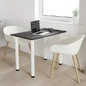 AKKE Anthrazit Esstisch mit weiße beine LxBxH: 70x60x74 cm