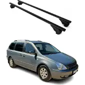 Omtec Dachquerträger für Kia Carnival, Baujahre 2006-2014, aus schwarzem Metall