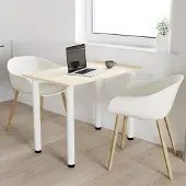 AKKE Ahorn Esstisch mit weiße beine LxBxH: 80x50x74 cm