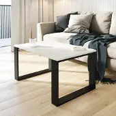 AKKE Weiss Craft Couchtisch mit schwarzen Beinen LxBxH: 100x50x55 cm