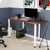 AKKE Walnuss Schreibtisch mit weiße beine LxBxH: 90x60x74 cm