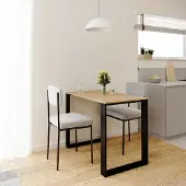 AKKE Eiche hell LOFT Tisch mit schwarze beine LxBxH: 100x50x75 cm