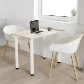 AKKE Sonoma Esstisch mit weiße beine LxBxH: 80x40x74 cm