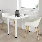 AKKE Weiss Esstisch mit weiße beine LxBxH: 50x50x74 cm