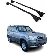 Omtec Dachquerträger für Hyundai Terracan, Baujahre 2001-2007, aus schwarzem Metall