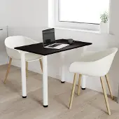 AKKE Wenge Esstisch mit weiße beine LxBxH: 80x40x74 cm