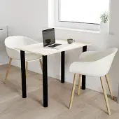 AKKE Vanille Tisch mit schwarze beine LxBxH: 65x65x74 cm