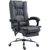 Youjia Massage Bürostuhl mit Wärmefunktion, 135° neigbar, höhenverstellbar, bis 120 kg, ergonomisch