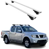 Omtec Dachgepäckträger, Querstange, für Nissan Navara, Baujahr 2005-2014, Farbe: Silber