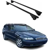 Omtec Dachquerträger für Volvo V70 XC70, Baujahr 1997-1999, schwarzes Metall