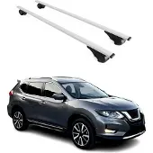 Omtec Dachgepäckträger, Querstange, für Nissan X-Trail, Baujahre 2014-2024, Farbe: Silber