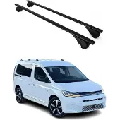 Omtec Dachquerträger für VW Caddy, Baujahre 2020-2024, aus schwarzem Metall