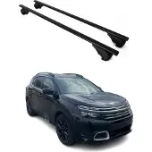 Omtec Dachquerträger für Citroen C5 Aircross, Baujahre 2018-2024, aus schwarzem Metall