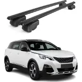 Omtec Dachgepäckträger, Querstange, für Peugeot 5008, Baujahr 2017-2023, Aluminium, Schwarz, mit ABE