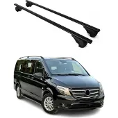 Omtec Dachquerträger für Mercedes Vito W447, Baujahr 2014-2024, in schwarzem Finish