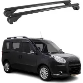 Omtec Dachträger für Fiat Doblo 2010-2024 Gepäckträger Grundträger Alu Schwarz 2x