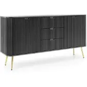 AX Living Schubladenschrank Kommode Salvia KS168 168 cm breit Schwarz