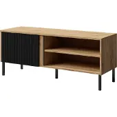 AX Living Lowboard TV Mikasso – 120cm Breite Modern in Eiche/Schwarz