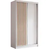 AX Living Cabinio Kleiderschrank 120cm breit Schiebetüren Weiß/Artisan