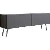 3Xeliving TV-Schrank : Anthrazit, Chrombeine, 140 x 52 x 32 cm