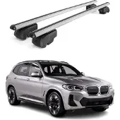 Omtec Dachquerträger für BMW IX3 G08, Baujahr 2020-2024, Aluminium, grau, 2 Stück