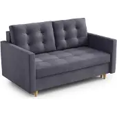 AX Living Spaxton 2 Sitzer Sofa Klein 155 cm Dunkelgrau Schlaffunktion