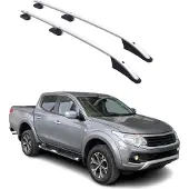 Omtec Dachgepäckträger, Querstange, für Fiat Fullback, Baujahr 2015-2021, Aluminium, grau