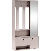 AX Living Schuhschrank mit Garderobe Tokessa 100 mit Spiegel, Kaschmir