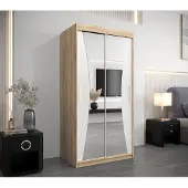 Minio Kleiderschränk 100 cm MONACO Sonoma Eiche / Weiß