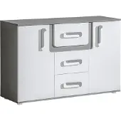 Minio , Kommode 127,6 cm, "Arezzo", Anthrazit / Weiß Farbe