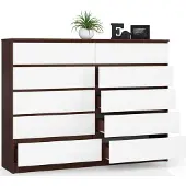 BDW Kommode, 10 Schubladen, viel Stauraum Wohnzimmer, Venga / Weiß