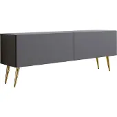 3Xeliving TV-Schrank : Anthrazit, Goldene Beine, 140 x 52 x 32 cm