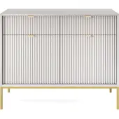 Minio , Kommode "NOVA", 104 cm, goldene Metallfüße, Graue Farbe