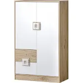 Minio , Kommode 80 cm, "Nimes", Eiche hell / weiß Farbe