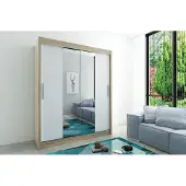 Minio Kleiderschränke TOKYO 1 200 cm Sonoma / Weiße