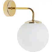 Light11 HOME Siena Gold Wandleuchte 1 Flacher Weisser Lampenschirm E14