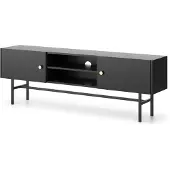 AX Living TV Bank schwarz Dinley – 155 cm Lowboard glatt & modern